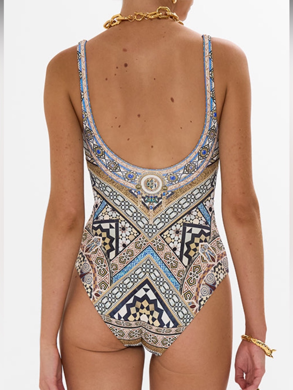 NWT Camilla Me Mosaic Underwire Square Neck One Piece Swimsuit Crystals Size XS - Picture 2 of 14